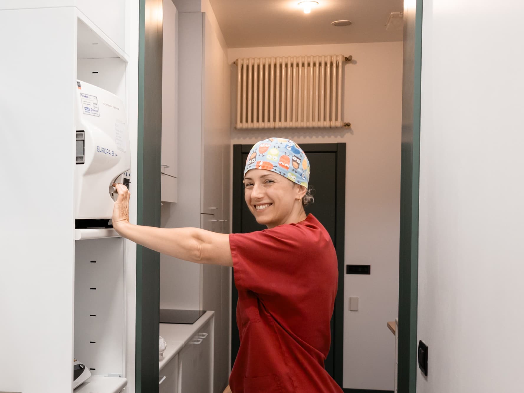 Simonetta durante la sterilizzazione in autoclave
